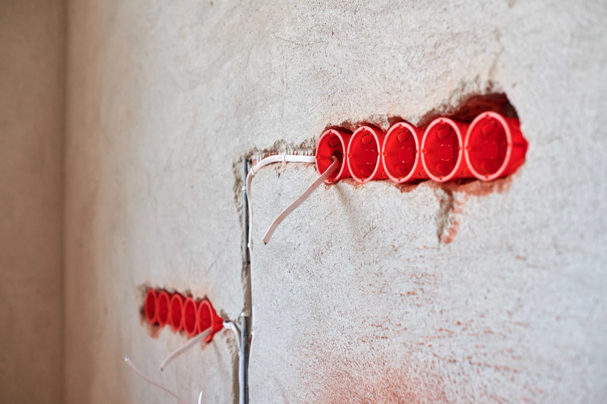 Rohinstallation in einem Neubau